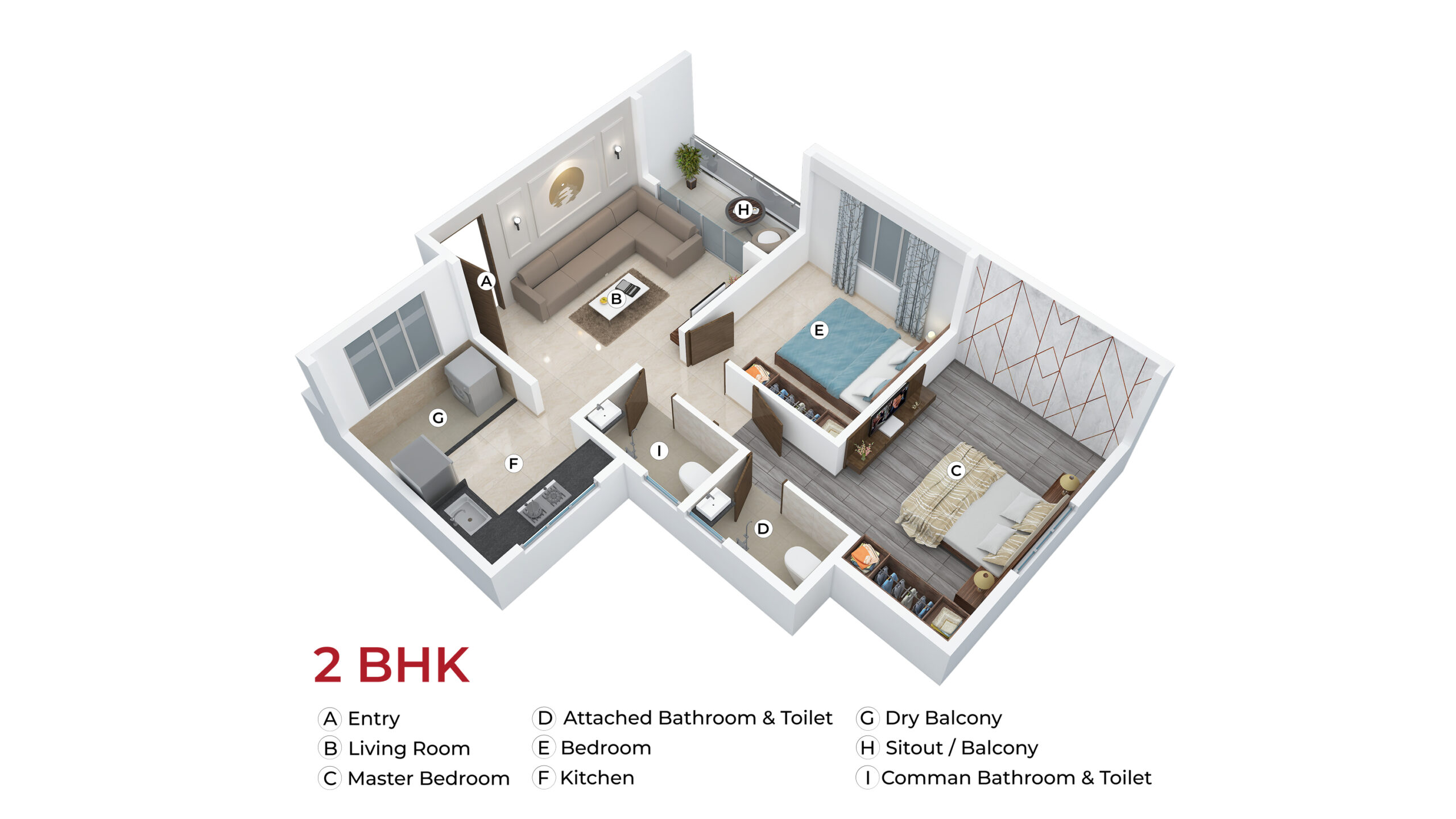 2 BHK Cut Section Shantai Charholi