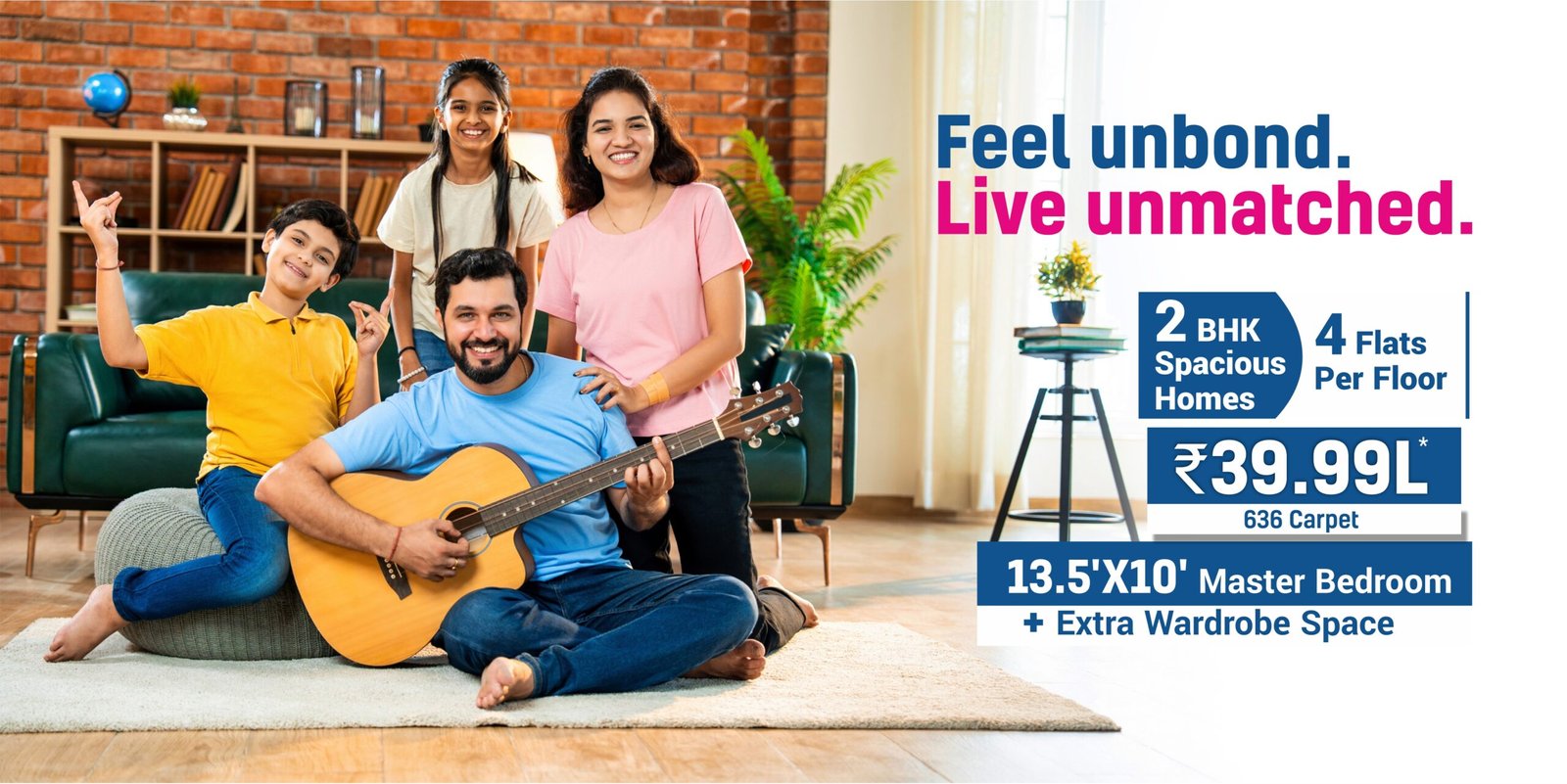 Happy family enjoying together in a spacious 2BHK home at Shantai, Charholi – affordable homes with zero down payment and rooftop amenities.